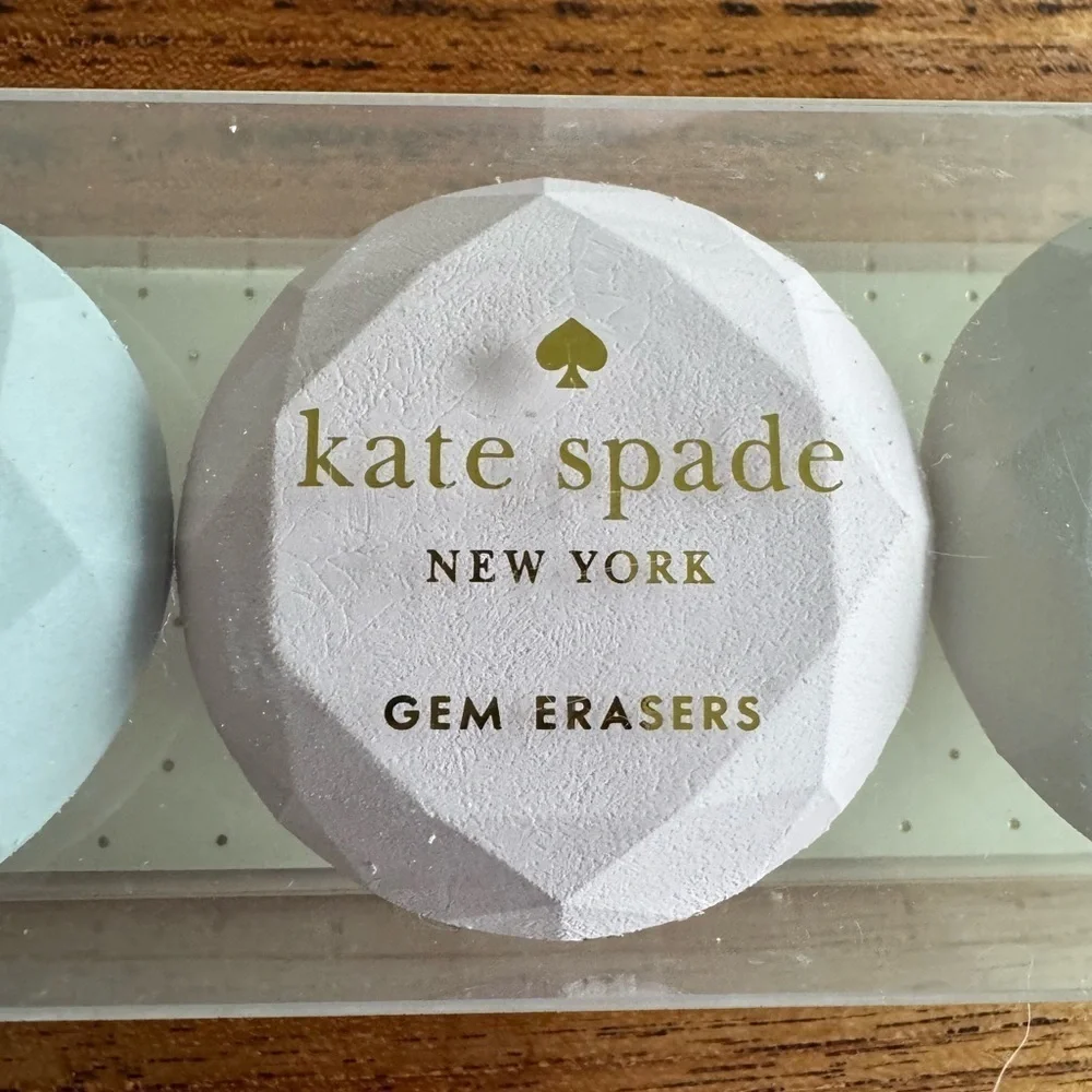 NIB Kate Spade Gem Erasers - Set of 3 - Pastels